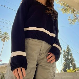 Knit black and white sweater